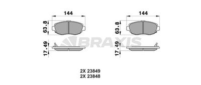 AB0248 BRAXIS Комплект тормозных колодок, дисковый тормоз