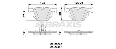 AA0388 BRAXIS Комплект тормозных колодок, дисковый тормоз