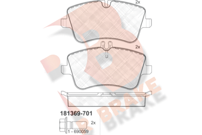 RB1369701 R BRAKE Комплект тормозных колодок, дисковый тормоз