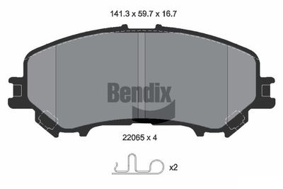 BPD1485 BENDIX Braking Комплект тормозных колодок, дисковый тормоз