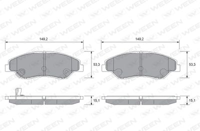 1511159 WEEN Комплект тормозных колодок, дисковый тормоз