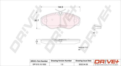 DP1010101055 Dr!ve+ Комплект тормозных колодок, дисковый тормоз