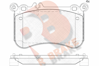 RB2042 R BRAKE Комплект тормозных колодок, дисковый тормоз