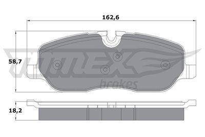 TX1771 TOMEX Brakes Комплект тормозных колодок, дисковый тормоз