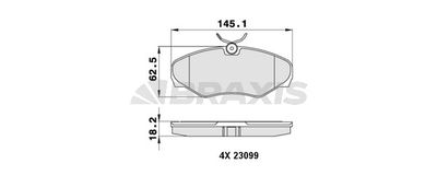 AA0035 BRAXIS Комплект тормозных колодок, дисковый тормоз