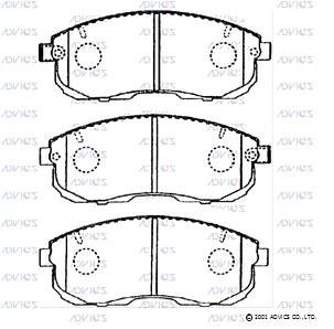 SN559P ADVICS Комплект тормозных колодок, дисковый тормоз