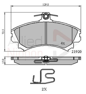 ADB3462 COMLINE Комплект тормозных колодок, дисковый тормоз