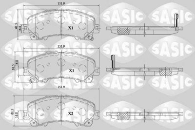 6214040 SASIC Комплект тормозных колодок, дисковый тормоз