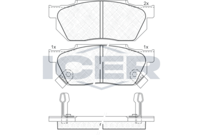 180494 ICER Комплект тормозных колодок, дисковый тормоз