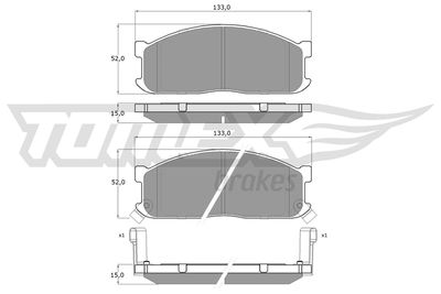 TX1117 TOMEX Brakes Комплект тормозных колодок, дисковый тормоз