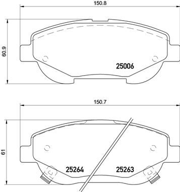 P83148 BREMBO Комплект тормозных колодок, дисковый тормоз