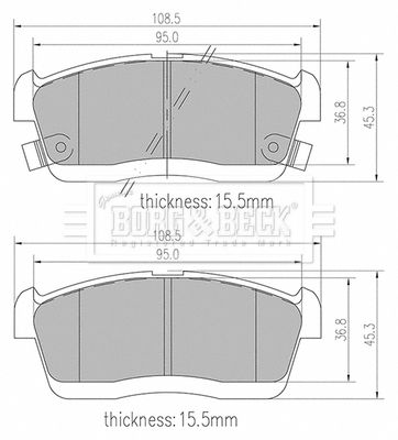 BBP2384 BORG & BECK Комплект тормозных колодок, дисковый тормоз