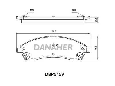 DBP5159 DANAHER Комплект тормозных колодок, дисковый тормоз