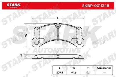 SKBP0011248 Stark Комплект тормозных колодок, дисковый тормоз