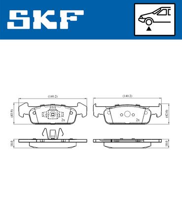 VKBP80376 SKF Комплект тормозных колодок, дисковый тормоз