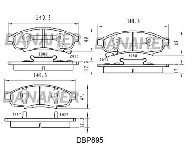 DBP895 DANAHER Комплект тормозных колодок, дисковый тормоз