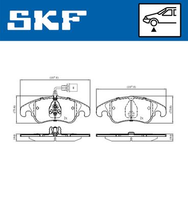 VKBP80053E SKF Комплект тормозных колодок, дисковый тормоз