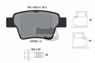 BPD1289 BENDIX Braking Комплект тормозных колодок, дисковый тормоз