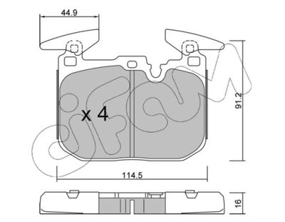 82210153 CIFAM Комплект тормозных колодок, дисковый тормоз