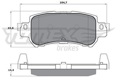 TX1726 TOMEX Brakes Комплект тормозных колодок, дисковый тормоз