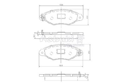 10803901 ASHUKI by Palidium Комплект тормозных колодок, дисковый тормоз