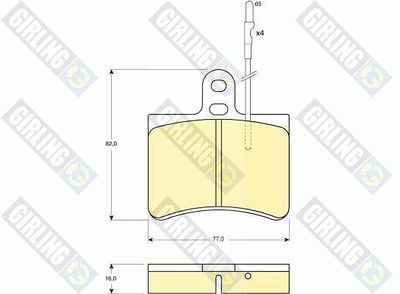 6101459 GIRLING Комплект тормозных колодок, дисковый тормоз