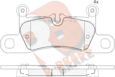 RB1987 R BRAKE Комплект тормозных колодок, дисковый тормоз