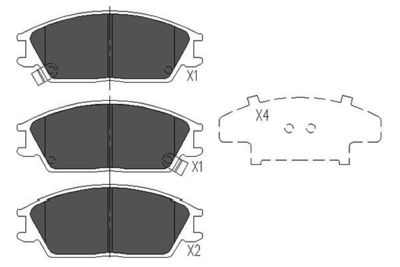 KBP3033 KAVO PARTS Комплект тормозных колодок, дисковый тормоз