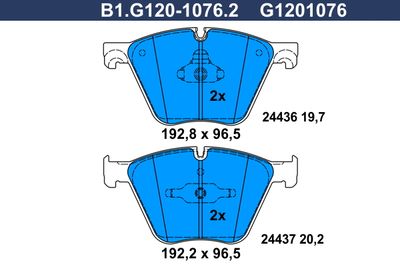 B1G12010762 GALFER Комплект тормозных колодок, дисковый тормоз