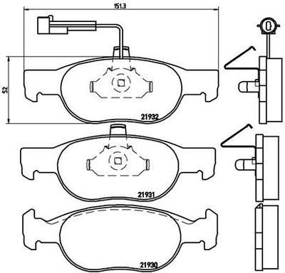 P23057 BREMBO Комплект тормозных колодок, дисковый тормоз