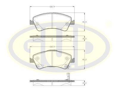 GBP134102 G.U.D. Комплект тормозных колодок, дисковый тормоз