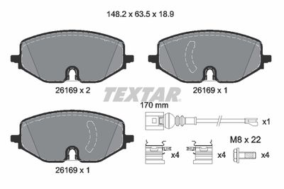 2616901 TEXTAR Комплект тормозных колодок, дисковый тормоз