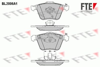 BL2006A1 FTE Комплект тормозных колодок, дисковый тормоз