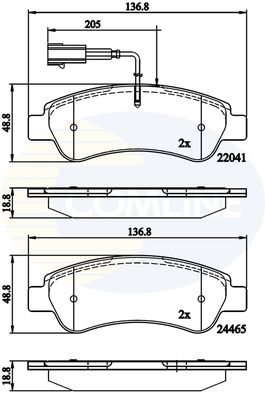 CBP11604 COMLINE Комплект тормозных колодок, дисковый тормоз