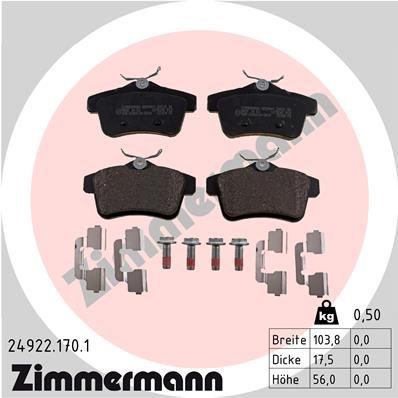 249221701 ZIMMERMANN Комплект тормозных колодок, дисковый тормоз