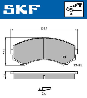 VKBP80252A SKF Комплект тормозных колодок, дисковый тормоз