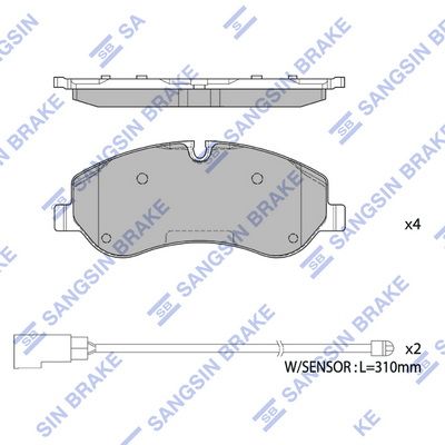 SP1885 Hi-Q Комплект тормозных колодок, дисковый тормоз