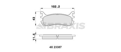 AB0452 BRAXIS Комплект тормозных колодок, дисковый тормоз