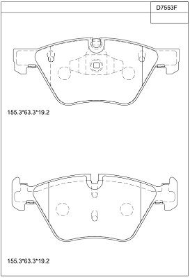 KD7553F ASIMCO Комплект тормозных колодок, дисковый тормоз