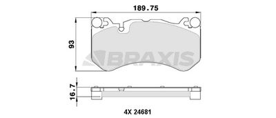 AA0356 BRAXIS Комплект тормозных колодок, дисковый тормоз