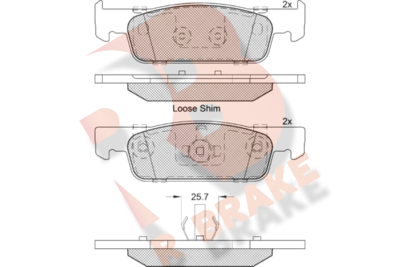 RB2115203 R BRAKE Комплект тормозных колодок, дисковый тормоз