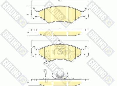 6132242 GIRLING Комплект тормозных колодок, дисковый тормоз