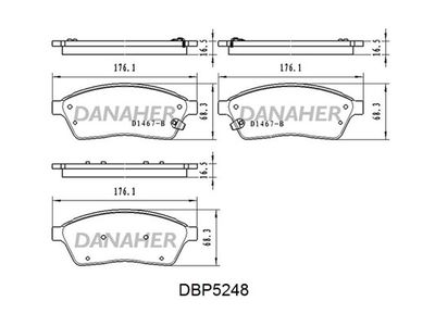 DBP5248 DANAHER Комплект тормозных колодок, дисковый тормоз