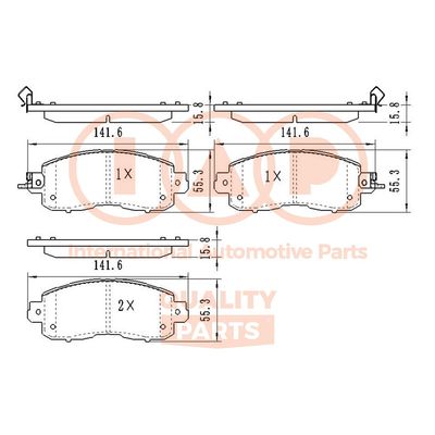 70413250 IAP QUALITY PARTS Комплект тормозных колодок, дисковый тормоз