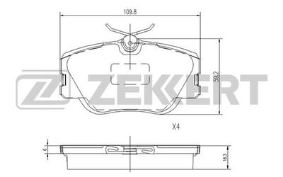 BS1148 ZEKKERT Комплект тормозных колодок, дисковый тормоз