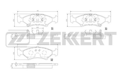 BS1390 ZEKKERT Комплект тормозных колодок, дисковый тормоз