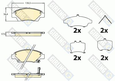 6136436 GIRLING Комплект тормозных колодок, дисковый тормоз