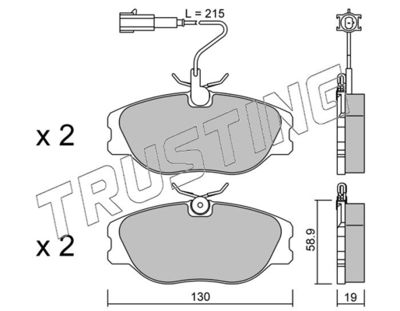 0741 TRUSTING Комплект тормозных колодок, дисковый тормоз