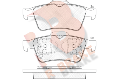 RB1433 R BRAKE Комплект тормозных колодок, дисковый тормоз