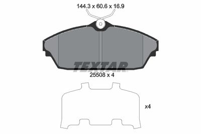 2550801 TEXTAR Комплект тормозных колодок, дисковый тормоз